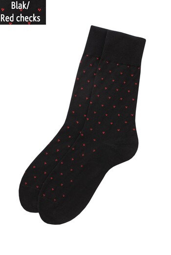Классические мужские носки ELEGANT 03 сalzino премиум-класса TM GIULIA  (black/red checks)