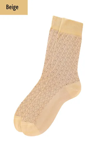 Шкарпетки чоловічі високі з малюнком Elegant 204 Giulia (beige)