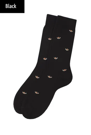 Шкарпетки чоловічі високі з малюнком Elegant 401 Giulia (black)