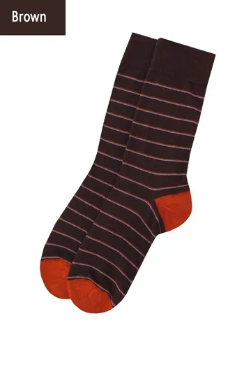 Шкарпетки чоловічі високі з малюнком Elegant 403 Giulia (brown)