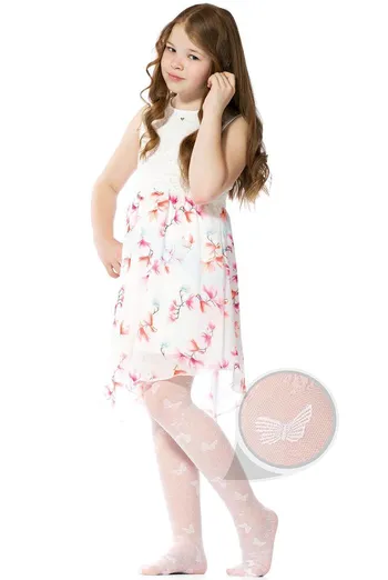 Дитячі колготки з метеликами Eliza 20 den model 5 Giulia (bianco)