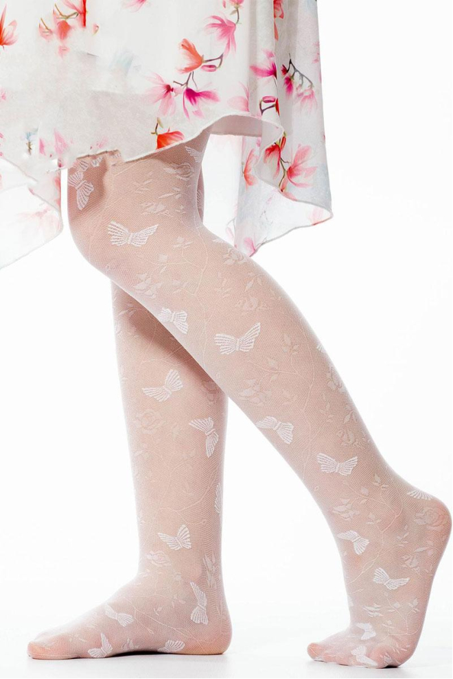 Дитячі колготки з метеликами Eliza 20 den model 5 Giulia (bianco)