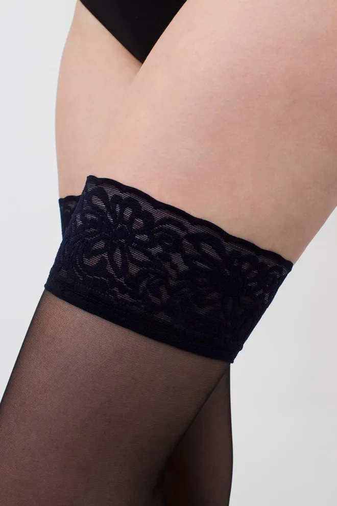 Панчохи на силіконовій резинці Emotion 20 den Giulia (nero/navy)