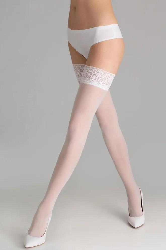 Панчохи на силіконовій резинці Emotion 40 den Giulia (bianco)