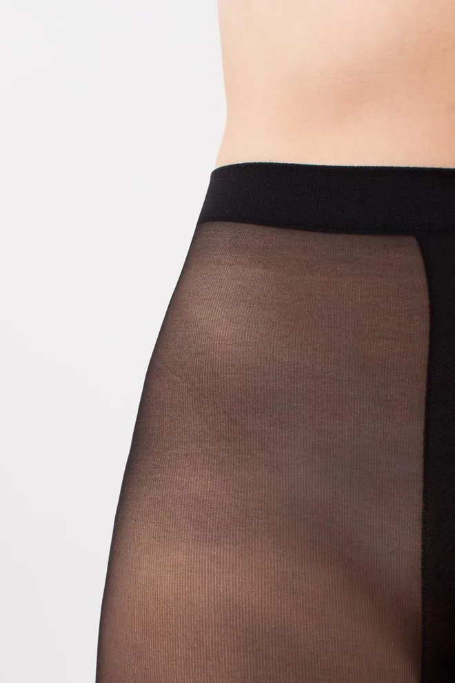 Колготки з імітацією панчіх Enjoy melange 60 den model 2 Giulia (dark grey melange), сірий