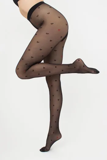 Колготки з малюнком сердечко Eva 20 den model 1 Giulia (nero)