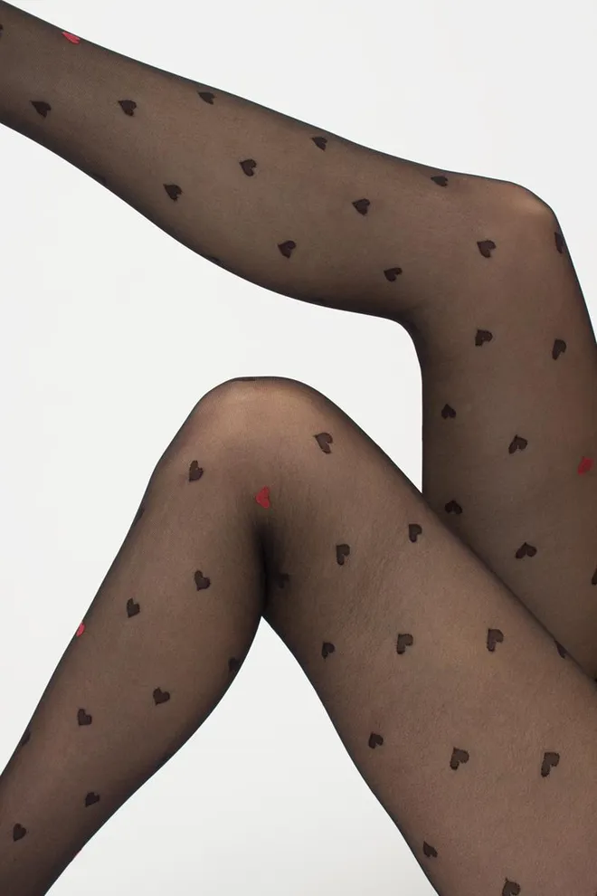 Колготки с рисунком сердечко Eva 20 den model 1 Giulia (nero)