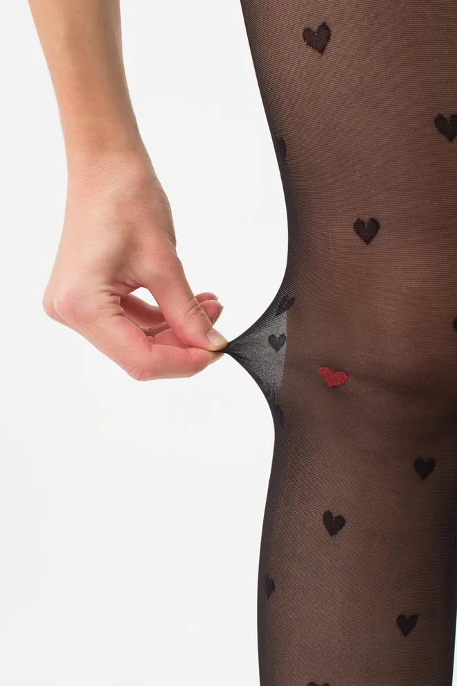 Колготки с рисунком сердечко Eva 20 den model 1 Giulia (nero)