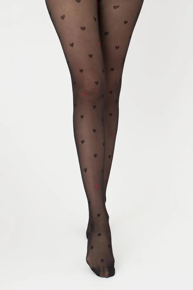 Колготки с рисунком сердечко Eva 20 den model 1 Giulia (nero)