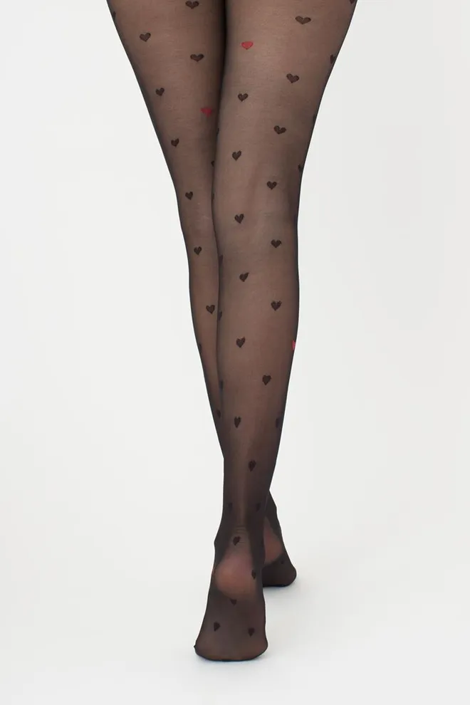 Колготки с рисунком сердечко Eva 20 den model 1 Giulia (nero)