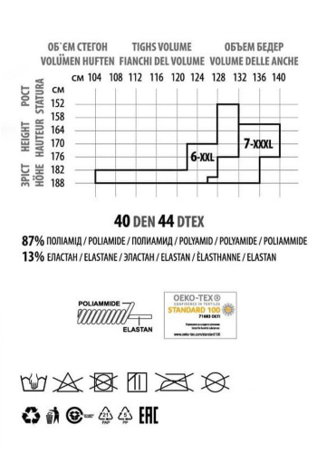 Колготки великих розмірів Extra 40 den XXL Giulia (nero)