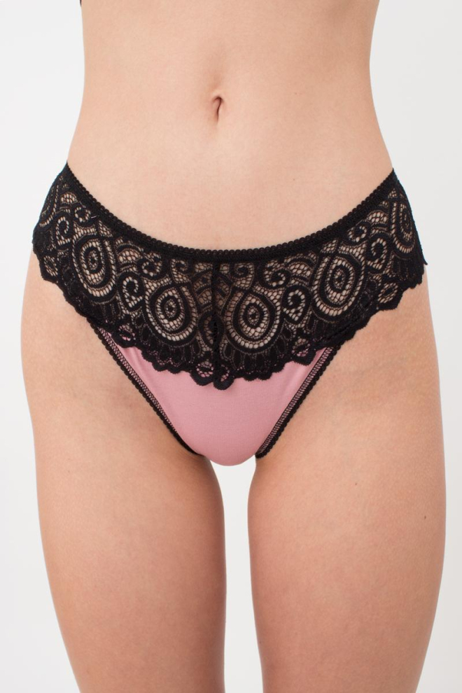 Кружевные трусы стринги Elegant 2101/61 Giulia (black/powder)