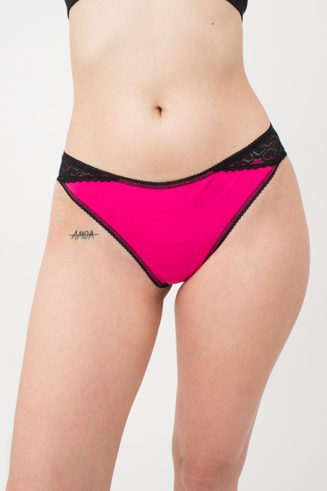 Жіночі мереживні труси бразіліана Elegant 2204/61 Giulia (pink/black)