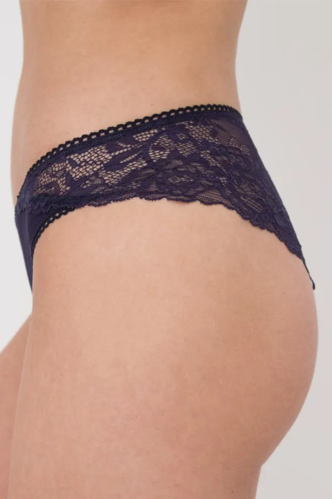 Женские кружевные трусики бразилиана Elegant 2204/61 Giulia (navy)