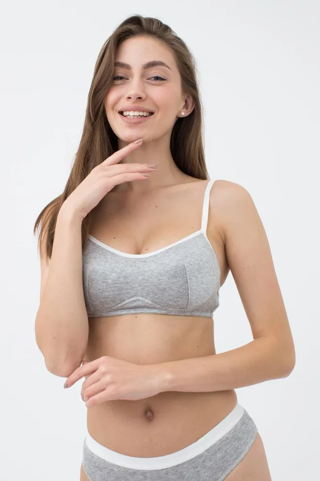 Бюстгальтер топ с двойными чашками Elegia 1224/60 Giulia (grey melange)