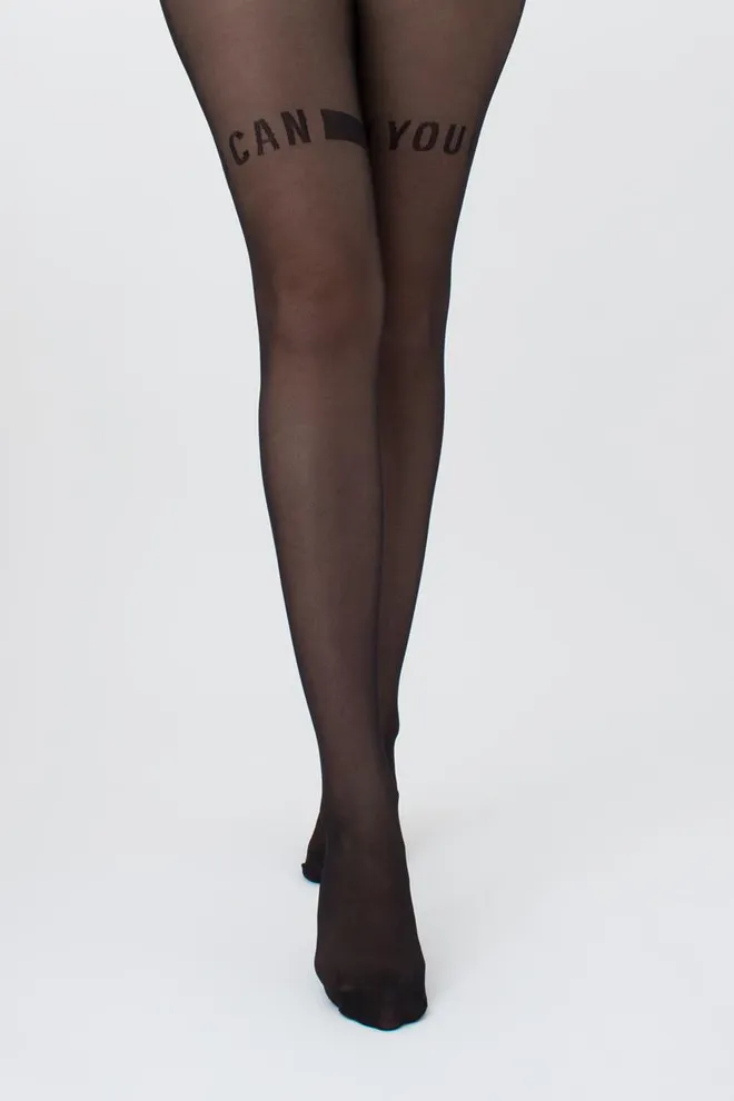 Колготки з написом Fashionista 40 den model 2 Giulia (nero)