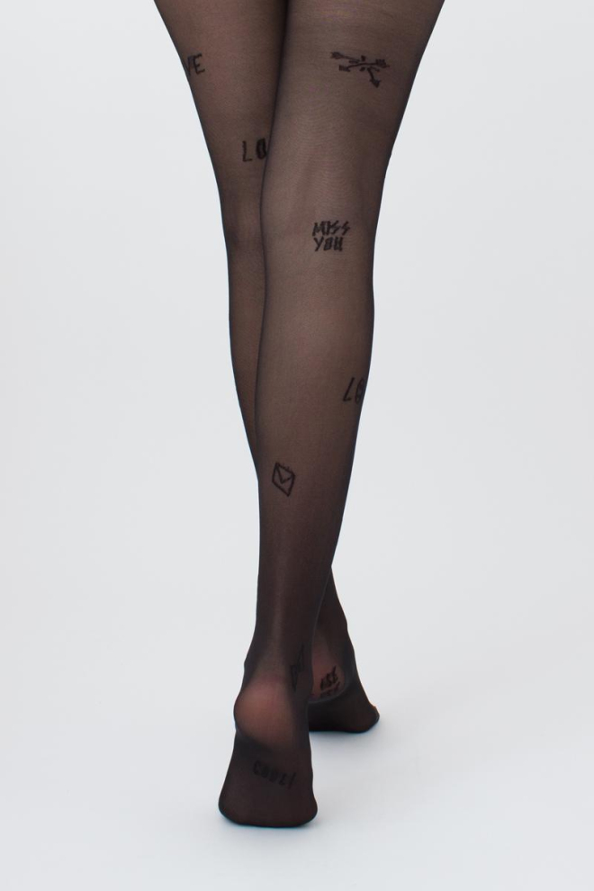 Колготки з принтом Fashionista 40 den model 7 Giulia (nero)