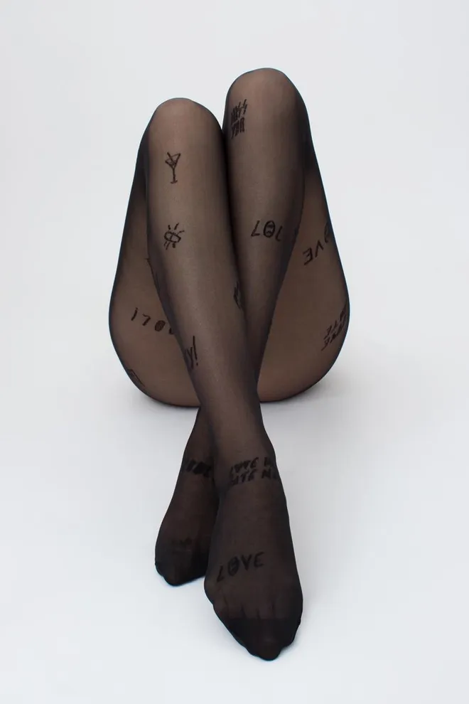 Колготки з принтом Fashionista 40 den model 7 Giulia (nero)