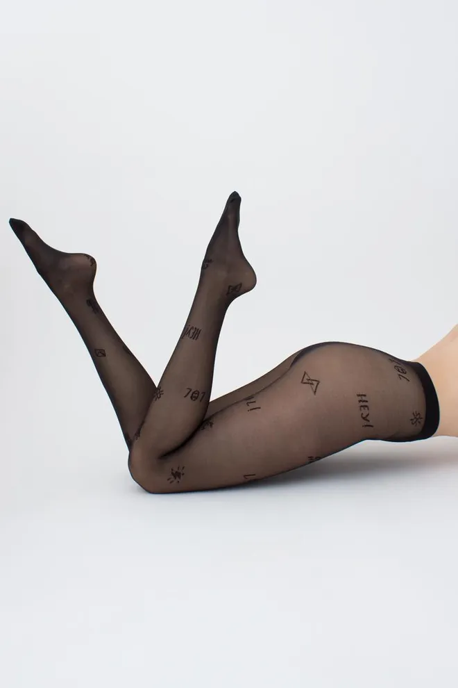 Колготки з принтом Fashionista 40 den model 7 Giulia (nero)