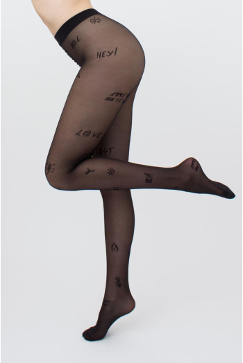Колготки з принтом Fashionista 40 den model 7 Giulia (nero)
