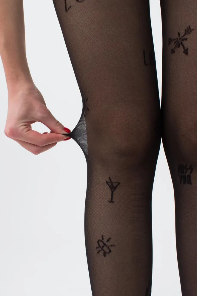 Колготки з принтом Fashionista 40 den model 7 Giulia (nero)