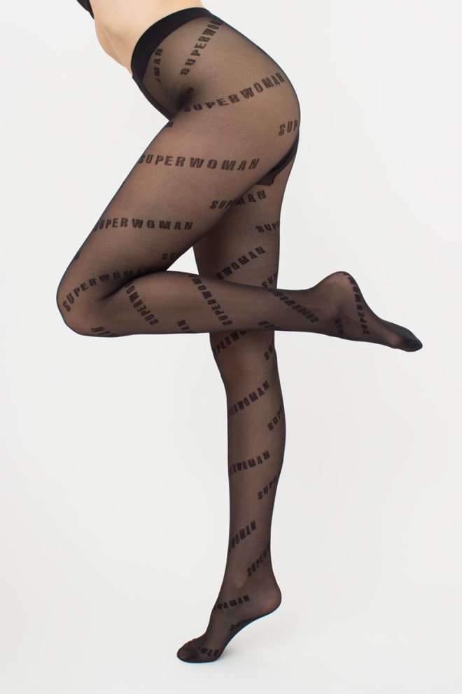 Колготки з написом Fashionista 40 den model 8 Giulia (nero)
