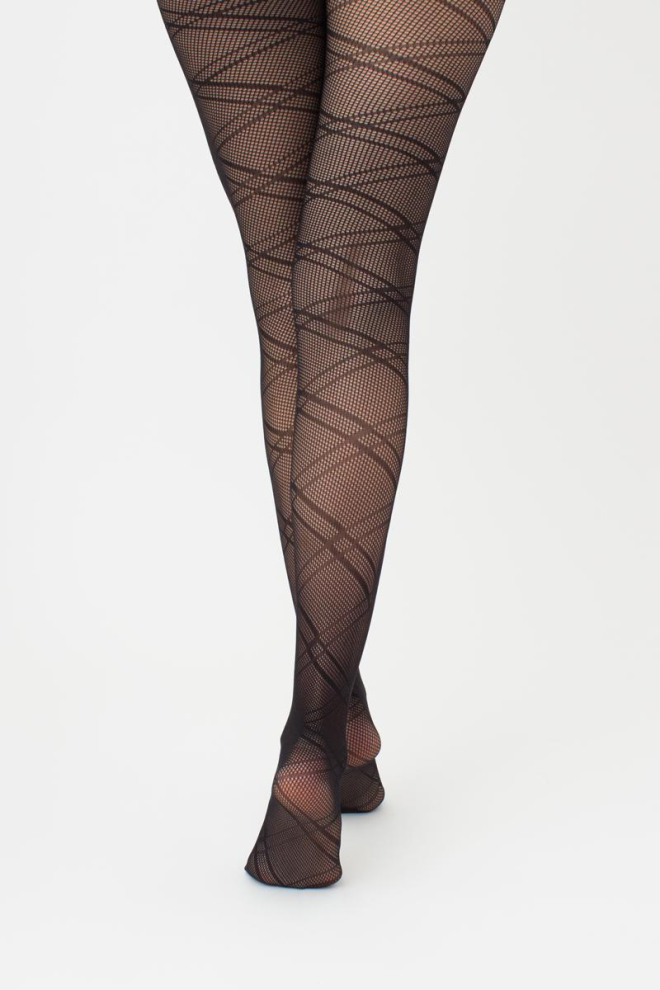 Колготки у сіточку з геометричним малюнком Fashion Net 40 den model 4 Giulia (nero)
