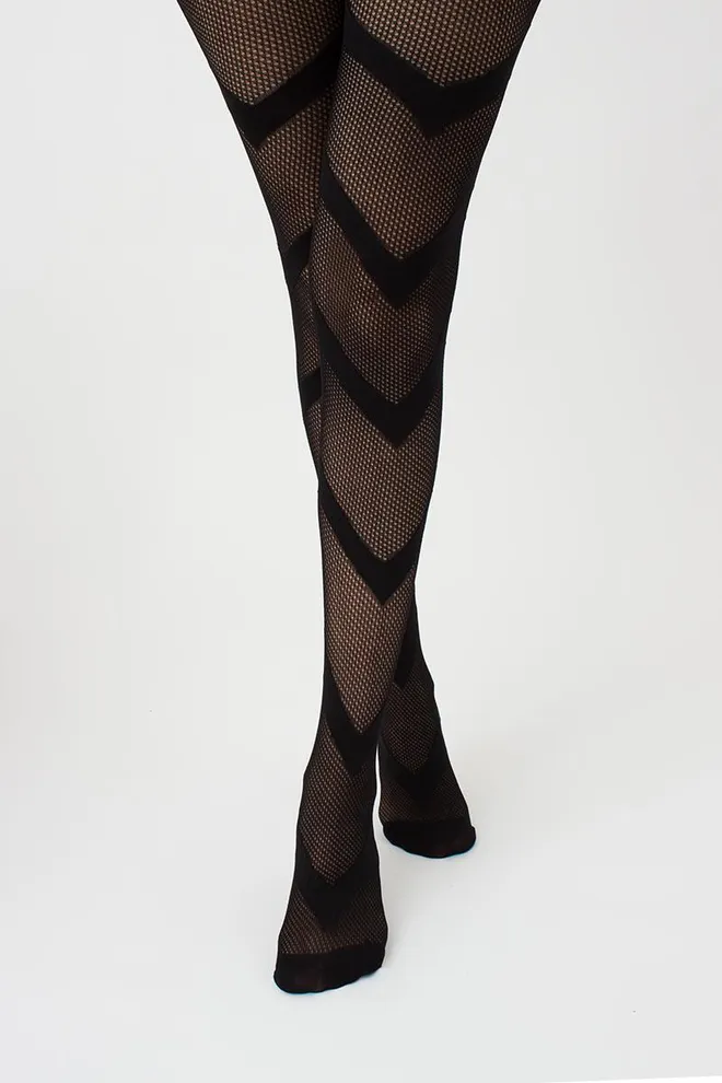 Колготки у сіточку з геометричним малюнком Fashion Net 40 den model 7 Giulia (nero)