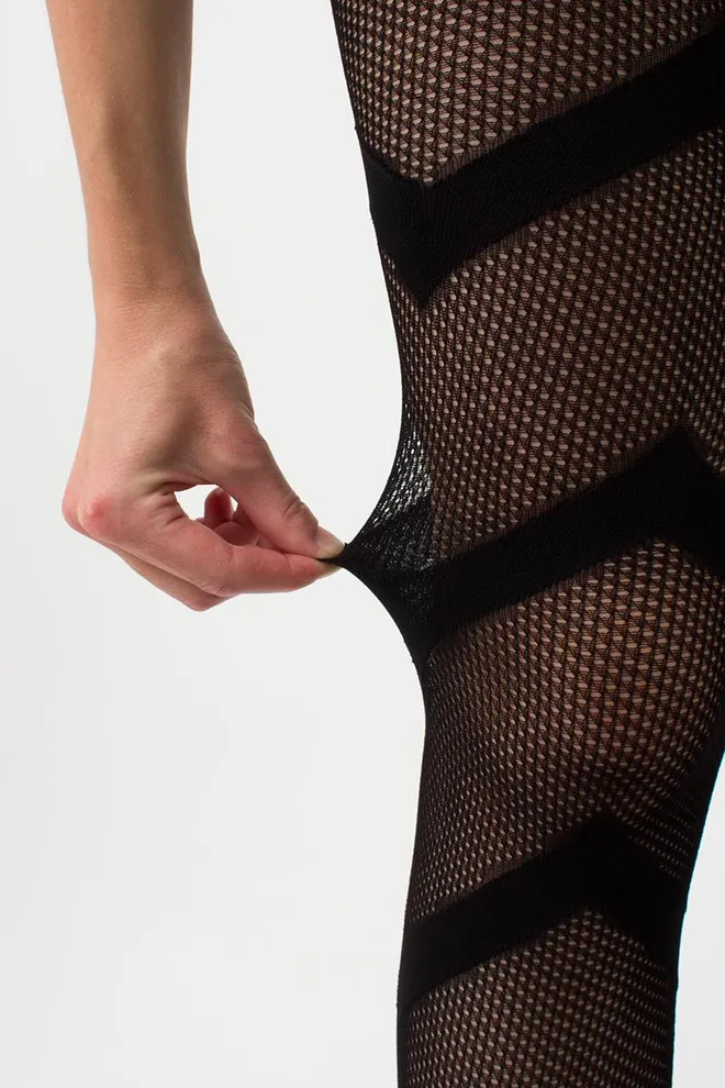 Колготки у сіточку з геометричним малюнком Fashion Net 40 den model 7 Giulia (nero)