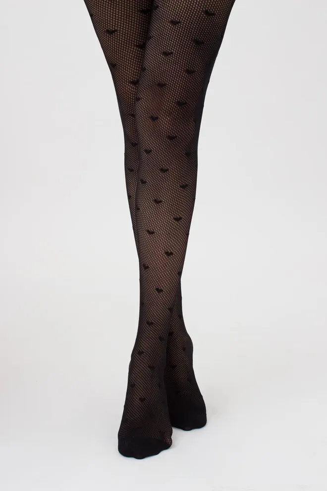 Колготки в сітку з малюнком сердечко Fashion net love 40 den model 2 Giulia (nero)