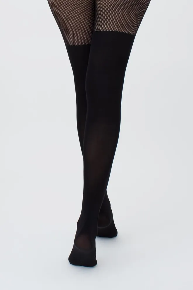 Колготки в сітку з імітацією панчох Fashion net up 60 den model 1 Giulia (nero)