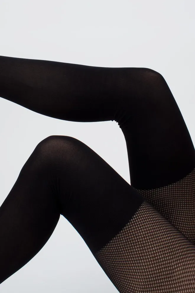 Колготки в сітку з імітацією панчох Fashion net up 60 den model 1 Giulia (nero)