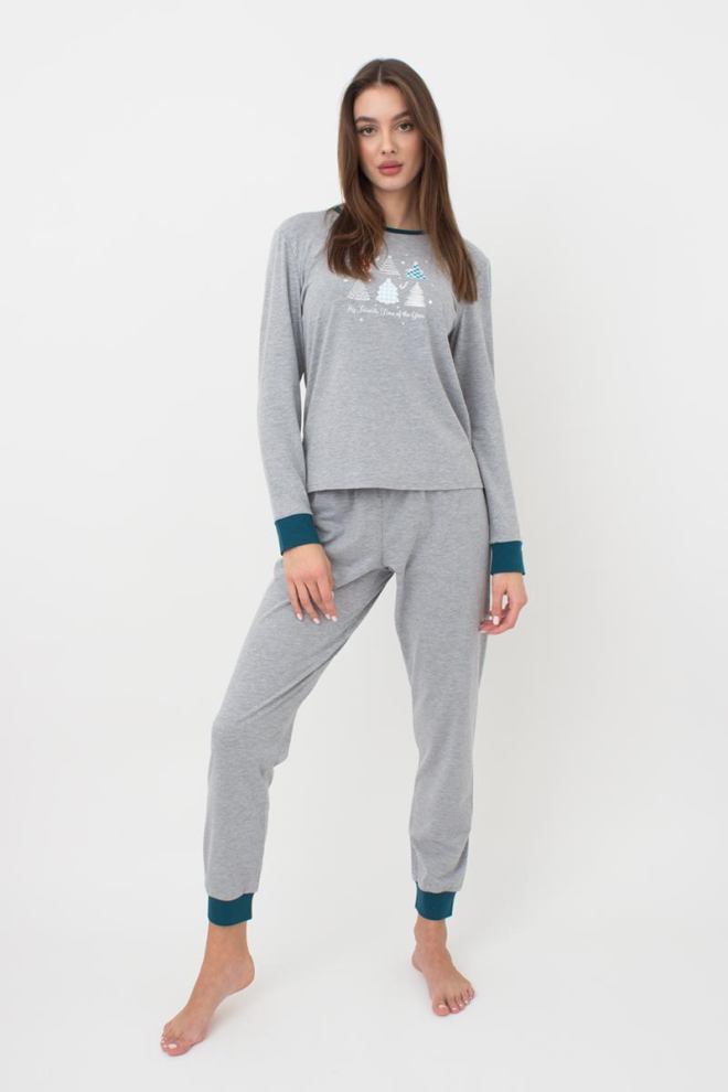 Пижама женская со штанами и рисунком Favorite Time 5316/010 Giulia (light grey melange) Пижама женская со штанами и рисунком Favorite Time 5316/010 Giulia (light grey melange)