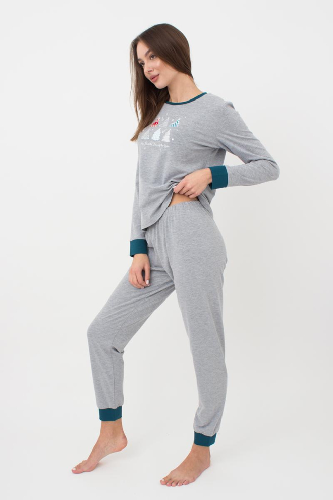 Пижама женская со штанами и рисунком Favorite Time 5316/010 Giulia (light grey melange) Пижама женская со штанами и рисунком Favorite Time 5316/010 Giulia (light grey melange)