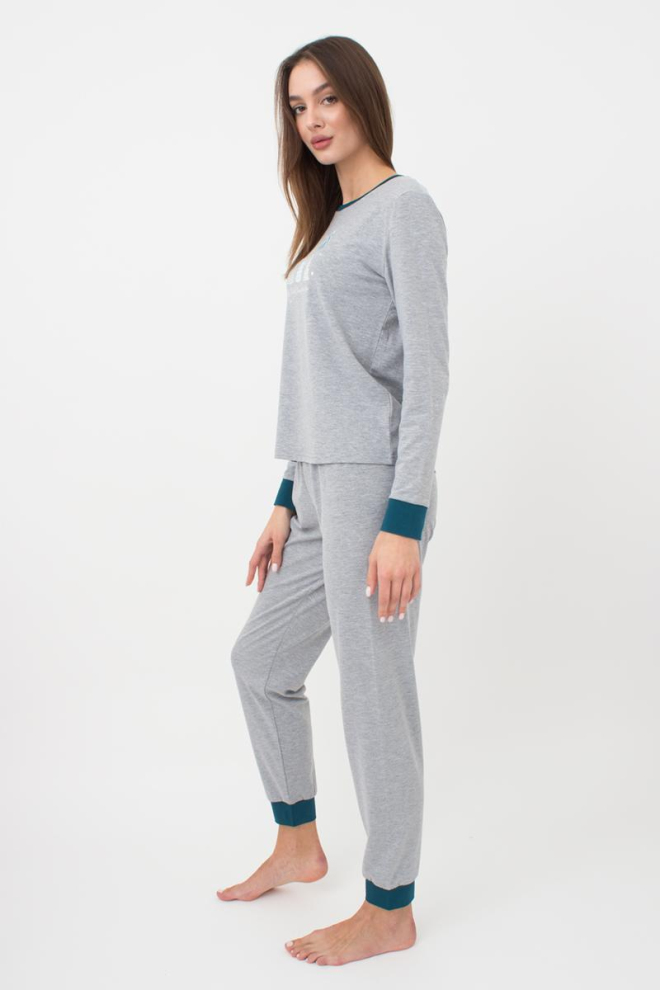 Пижама женская со штанами и рисунком Favorite Time 5316/010 Giulia (light grey melange) Пижама женская со штанами и рисунком Favorite Time 5316/010 Giulia (light grey melange)