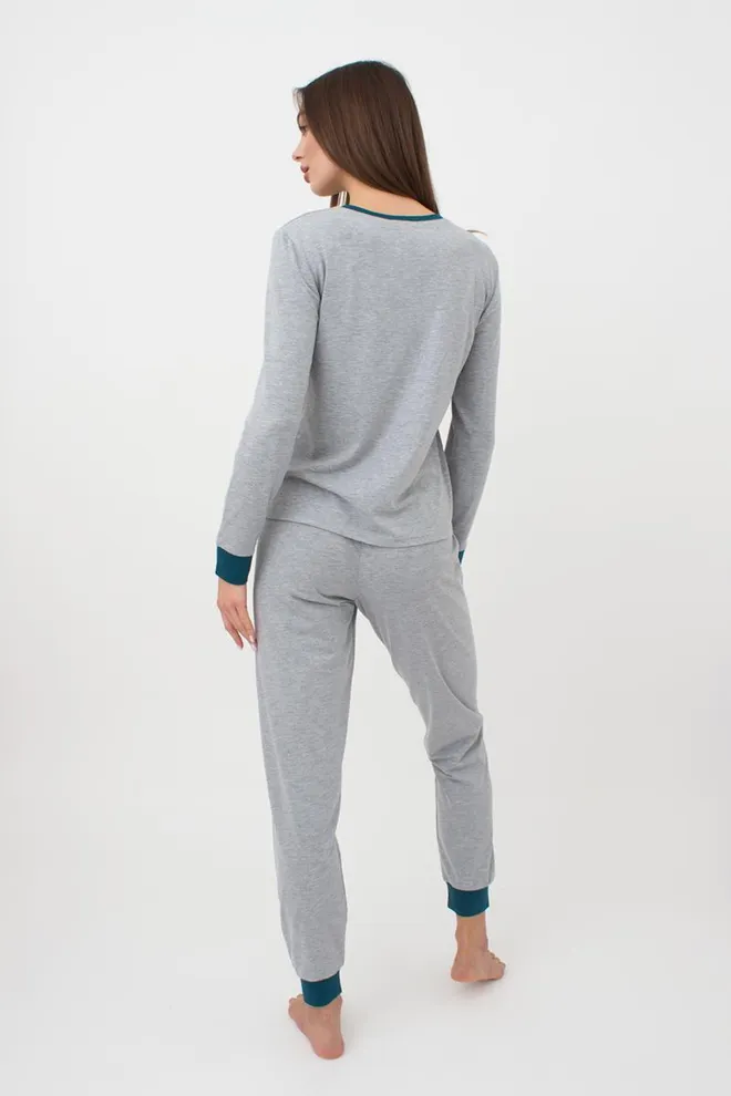 Пижама женская со штанами и рисунком Favorite Time 5316/010 Giulia (light grey melange)