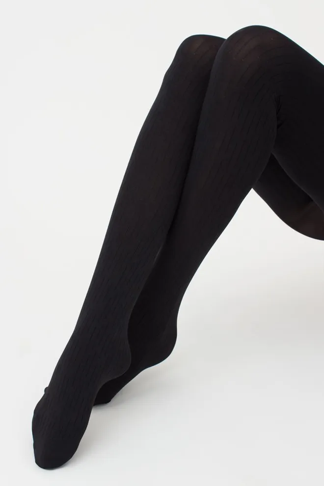 Колготки теплі з геометричним малюнком Fissure 100 model 1 Giulia (nero)