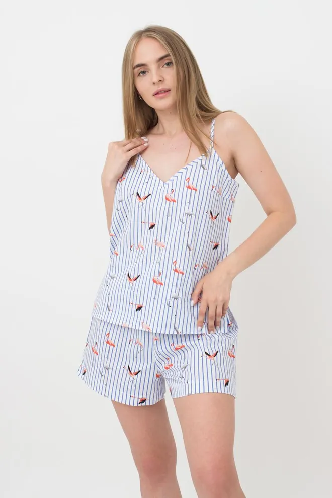 Женская хлопковая майка Flamingo 3812/010 Giulia (blue stripe)