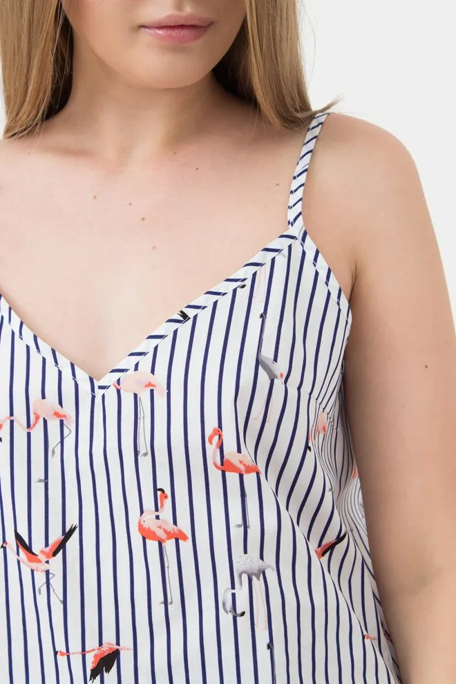 Женская хлопковая майка Flamingo 3812/010 Giulia (dark blue stripe)