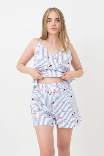 Женские хлопковые шортики Flamingo 4212/010 Giulia (blue stripe) Женские хлопковые шортики Flamingo 4212/010 Giulia (blue stripe)