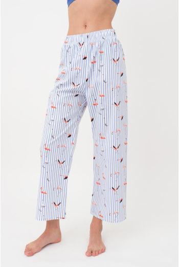 Женские хлопковые штаны FLAMINGO 4318/010 Giulia (blue stripe), голубой Женские хлопковые штаны FLAMINGO 4318/010 Giulia (blue stripe), голубой