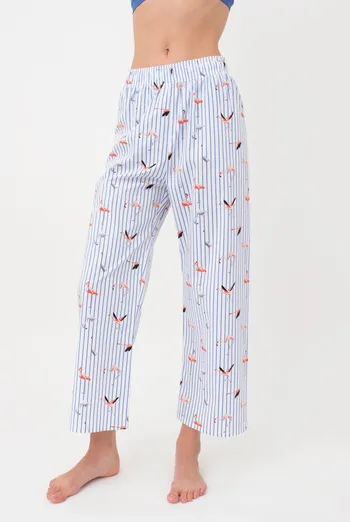 Женские хлопковые штаны FLAMINGO 4318/010 Giulia (blue stripe), голубой Женские хлопковые штаны FLAMINGO 4318/010 Giulia (blue stripe), голубой