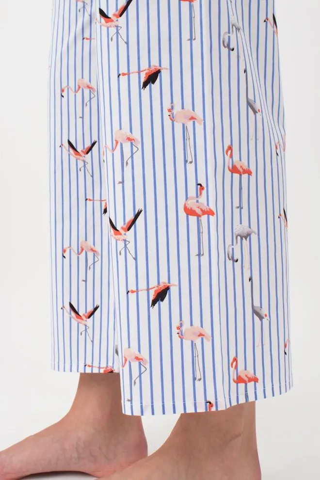 Женские хлопковые штаны FLAMINGO 4318/010 Giulia (blue stripe), голубой