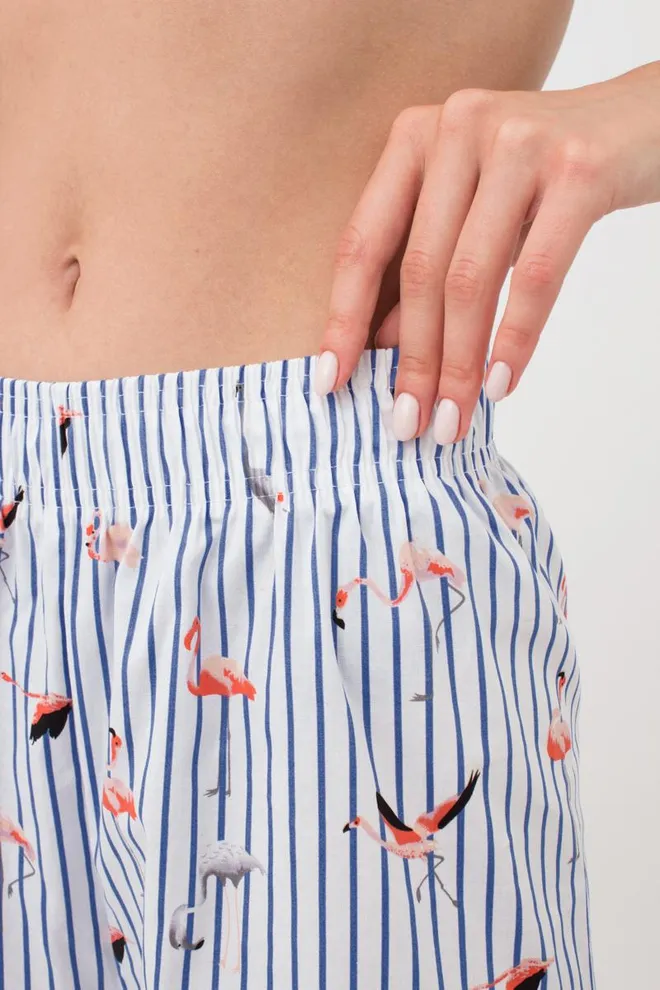 Женские хлопковые штаны FLAMINGO 4318/010 Giulia (dark blue stripe), синий