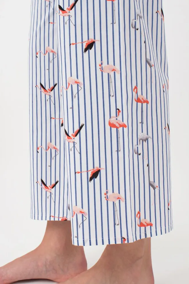 Женские хлопковые штаны FLAMINGO 4318/010 Giulia (dark blue stripe), синий