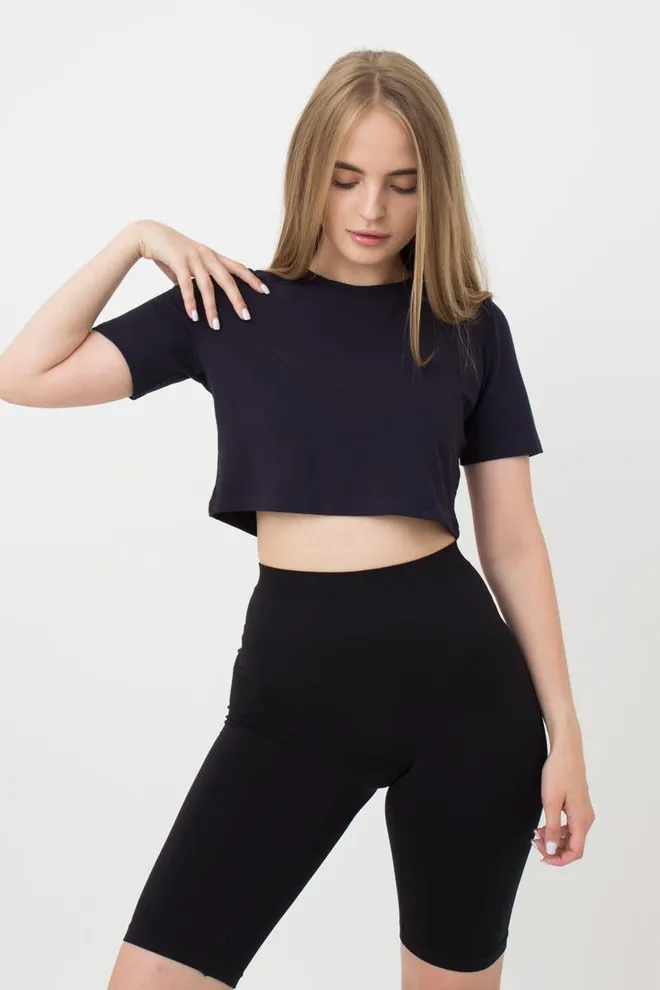 Женский топ с коротким рукавом Flamingo 4807/030 Giulia (dark blue)