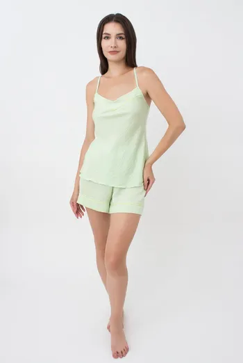 Пижама женская шортики и майка с кантом FLORENCE 6033/050 Giulia (pistachio), зеленый Пижама женская шортики и майка с кантом FLORENCE 6033/050 Giulia (pistachio), зеленый