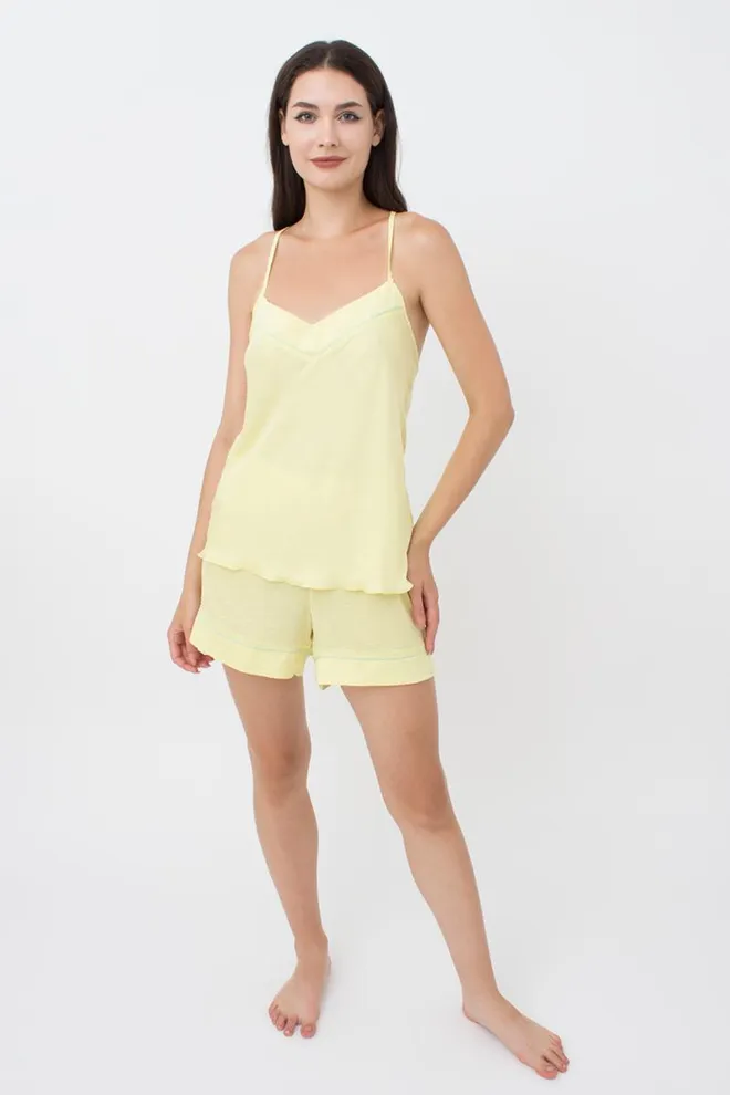 Пижама женская шортики и майка с кантом FLORENCE 6033/050 Giulia (yellow), желтый