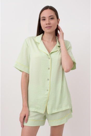 Піжама жіноча вільна сорочка та шортики Florence 6404/050 Giulia (pistachio) Піжама жіноча вільна сорочка та шортики Florence 6404/050 Giulia (pistachio)