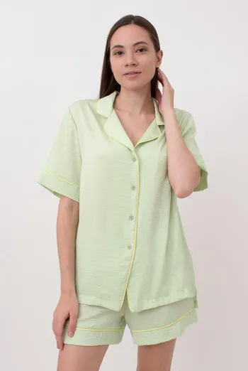 Пижама женская свободная рубашка и шортики Florence 6404/050 Giulia (pistachio)